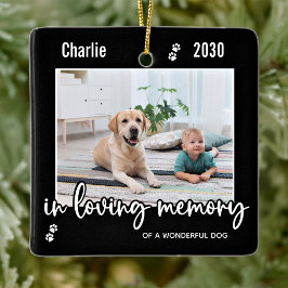 Ornamento De Cerâmica Pet Memorial In Loving Memory 2 Dog Foto Keepsasao