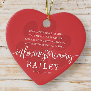 Ornamento De Cerâmica Pet Memorial Moderno Elegante Simples Paw Chic