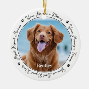 Ornamento De Cerâmica Pet Memorial Personalizado Foto do Cão da Memória