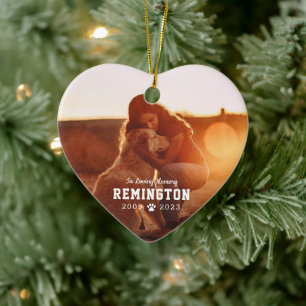 Ornamento De Cerâmica Pet Memorial White Cheio Foto Cerâmica
