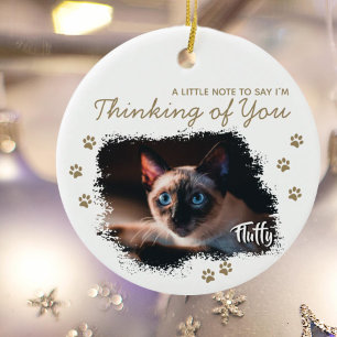 Ornamento De Cerâmica Pet Photo e Name personalizados