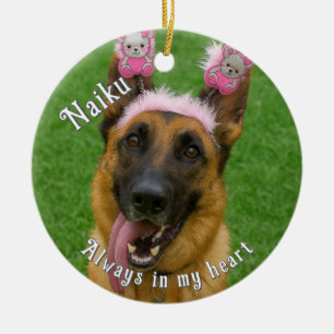 Ornamento De Cerâmica Pet Photo Memorial Ornament