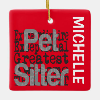 Ornamento De Cerâmica Pet Sitter Extraordinaire PERSONALIZADO