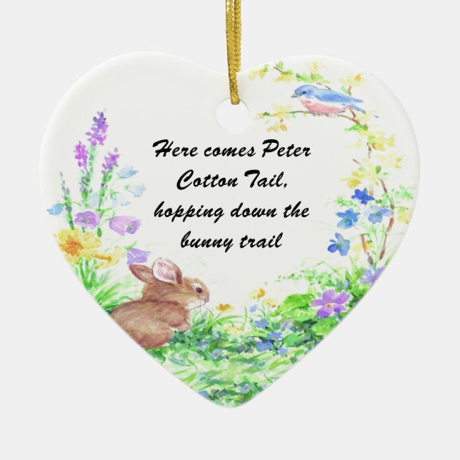 Ornamento De Cerâmica Peter Cotton Tail - (Frente)