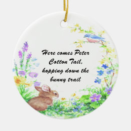 Ornamento De Cerâmica Peter Cotton Tail