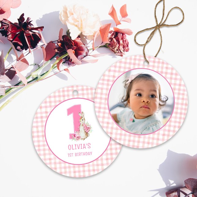 Ornamento De Cerâmica Peter Rabbit Primeiro Aniversário (Criador carregado)