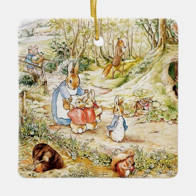 Ornamento De Cerâmica Peter Rabbit’s Neighbourhood by Beatrix Potter (Frente)