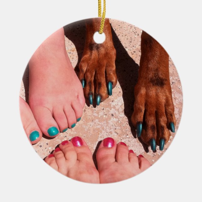 Ornamento De Cerâmica Peticure - dia dos termas do Pedicure (Frente)