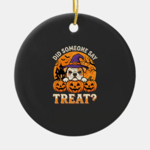 Ornamento De Cerâmica Petisco de Halloween para Cachorro com Desenho de