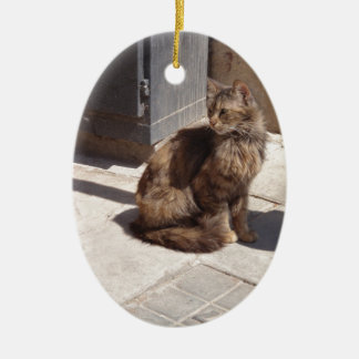 Ornamento De Cerâmica Petra Gato Persa de Cabelo Longo