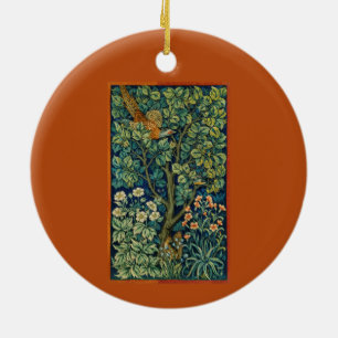 Ornamento De Cerâmica Pheasant Bird em uma árvore (por William Morris)