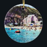 Ornamento De Cerâmica Philipsburg Sint Maarten Beach<br><div class="desc">Esta bela praia fica em frente a Philipsburg Sint Maarten perto de onde os navios de cruzeiro atracam.</div>