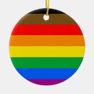 Ornamento De Cerâmica Philly Rainbow Pride Flag