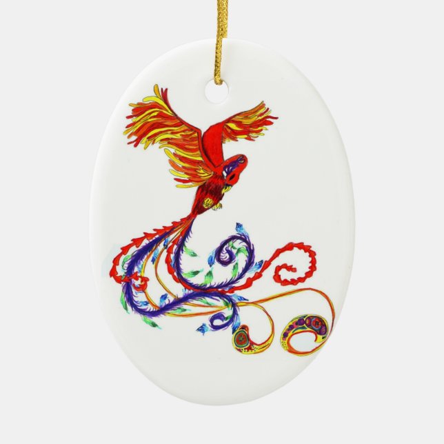Ornamento De Cerâmica Phoenix (Frente)