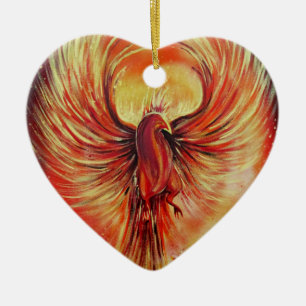Ornamento De Cerâmica Phoenix
