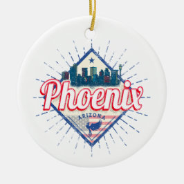 Ornamento De Cerâmica Phoenix Arizona EUA Skyline Vintage EUA