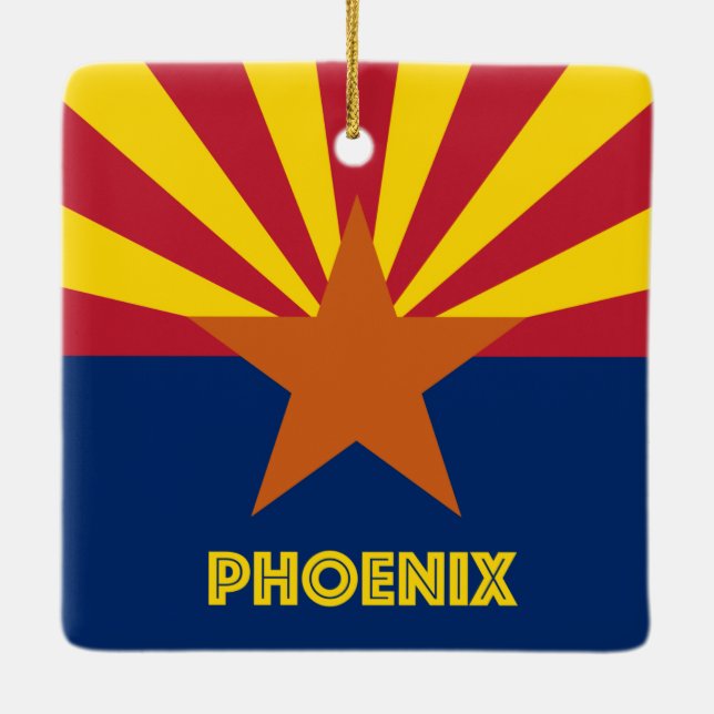 Ornamento De Cerâmica Phoenix AZ Flag (Verso)