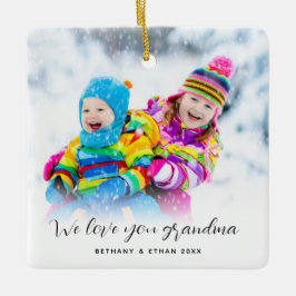 Ornamento De Cerâmica Photo Overlay Te Amo vovó Nomes Ano