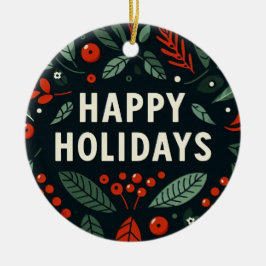 Ornamento De Cerâmica Piada de Árvore Rigorosa de Feriados Felizes