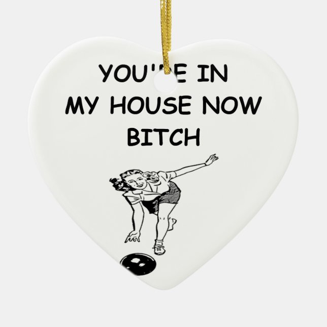 Ornamento De Cerâmica piada engraçada da boliche (Frente)