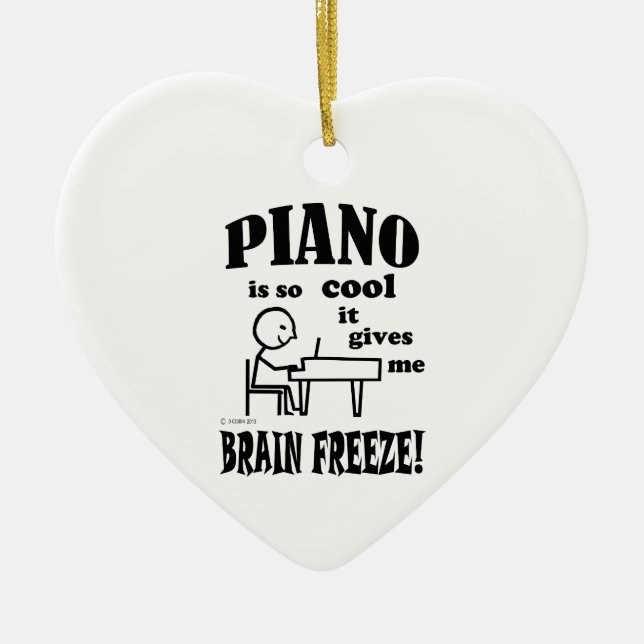 Ornamento De Cerâmica Piano, Congelamento Cerebral (Frente)