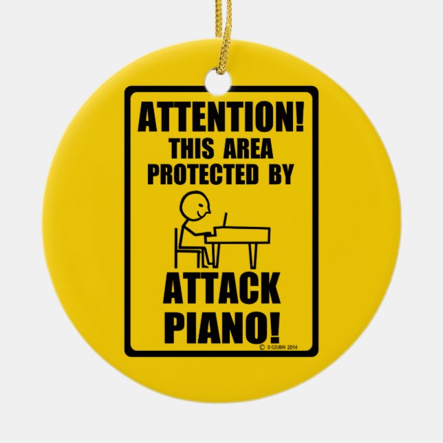 Ornamento De Cerâmica Piano de ataque (Frente)