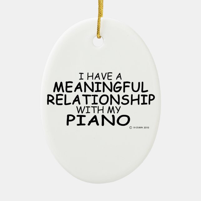 Ornamento De Cerâmica Piano de Relacionamento Significativo (Frente)