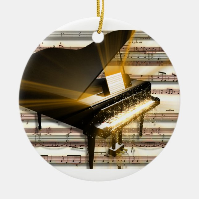Ornamento De Cerâmica piano_music_notes (Frente)