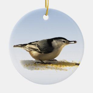Ornamento De Cerâmica Pica-pau-cinzento Branco-breasted