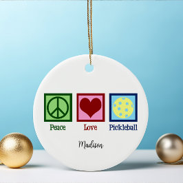 Ornamento De Cerâmica Pickleball de Paz Personalizado