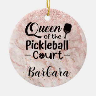 Ornamento De Cerâmica PIckleball Gal Queen da Corte