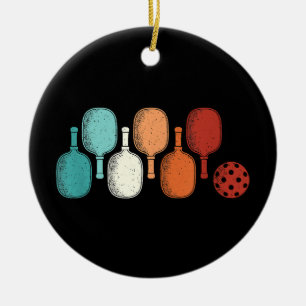 Ornamento De Cerâmica Pickleball Lover Retro Paddage Vintage