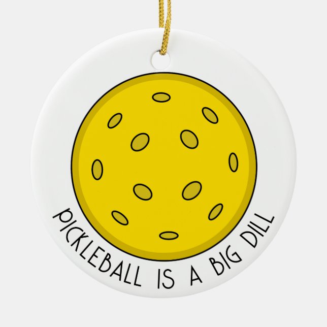 Ornamento De Cerâmica Pickleball Pun Natal (Frente)