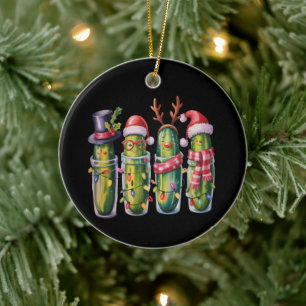 Ornamento De Cerâmica Picles engraçados de Natal Pepinos de Natal