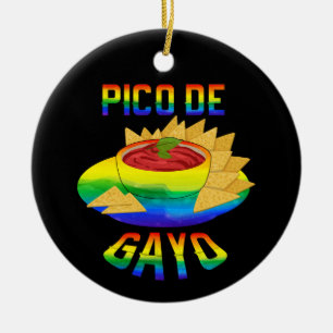 Ornamento De Cerâmica Pico De Gayo Rainbow LGBT Orgulho gay Flag Mexican