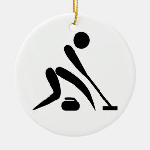 Ornamento De Cerâmica Pictograma de Curling