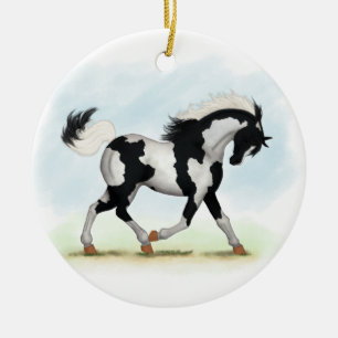 Ornamento De Cerâmica Piebald Overo Pinto Horse