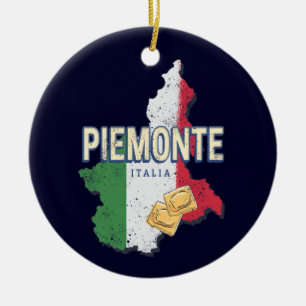 Ornamento De Cerâmica Piemonte Itália Retro Região Mapa Vintage Pasta
