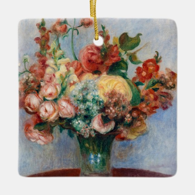 Ornamento De Cerâmica Pierre-Auguste Renoir - Flores em um Vase (Frente)