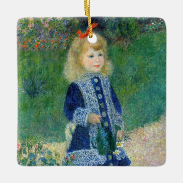 Ornamento De Cerâmica Pierre-Auguste Renoir - Uma garota com uma lata de (Frente)