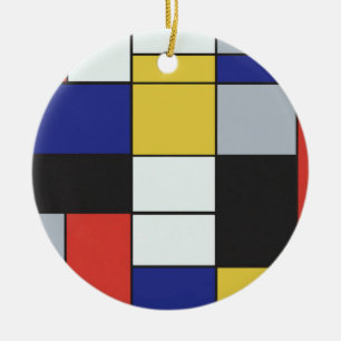 Ornamento De Cerâmica Piet Mondrian - Abstrato Geométrico de Composição