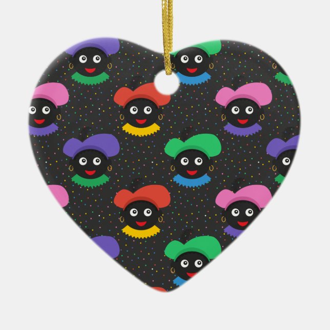 Ornamento De Cerâmica Piet Zwarte de Natal (Frente)