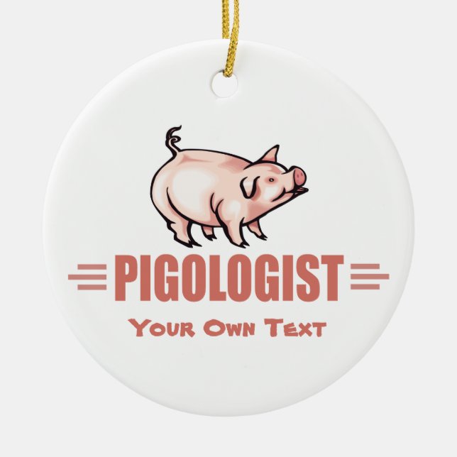 Ornamento De Cerâmica Pig Lover Engraçado (Frente)