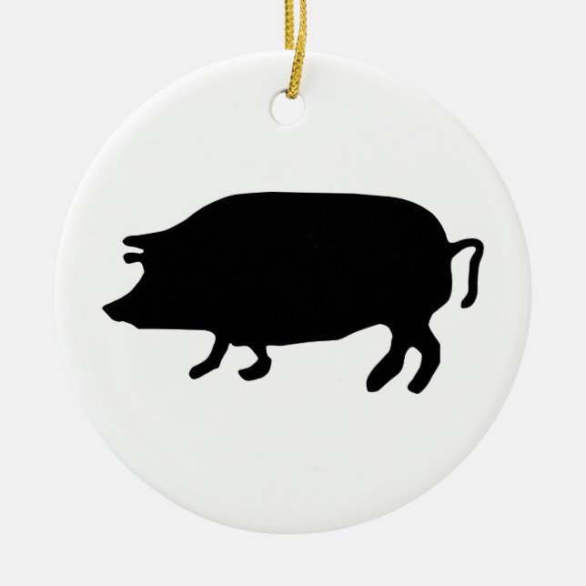 Ornamento De Cerâmica Pig Silhouette (Frente)