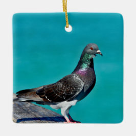 Ornamento De Cerâmica Pigeon With A View