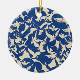 Ornamento De Cerâmica Pigeons in white and blue Rijksmuseum Amsterdam