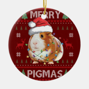 Ornamento De Cerâmica Pigmas de Feliz de docinho de Natal feio