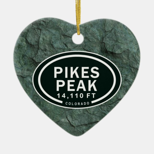 Ornamento De Cerâmica Pikes Personalizados Pico das Montanhas Rochosas d (Frente)