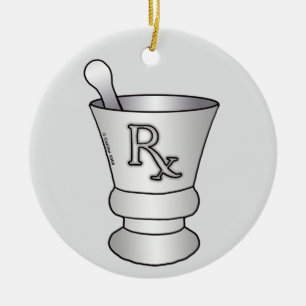 Ornamento De Cerâmica Pilão e Almofariz