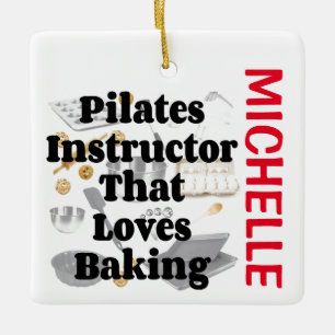 Ornamento De Cerâmica Pilates Instrutor ama cozinhar